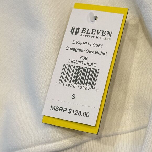 Eleven Venus Williams Collegiate Sweatshirt Womens Small Tennis Top White Purple - Picture 7 of 10